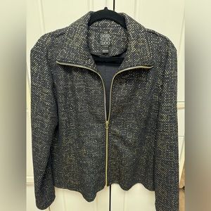 Clara Sunwoo jacket.  Black with gold and silver specks